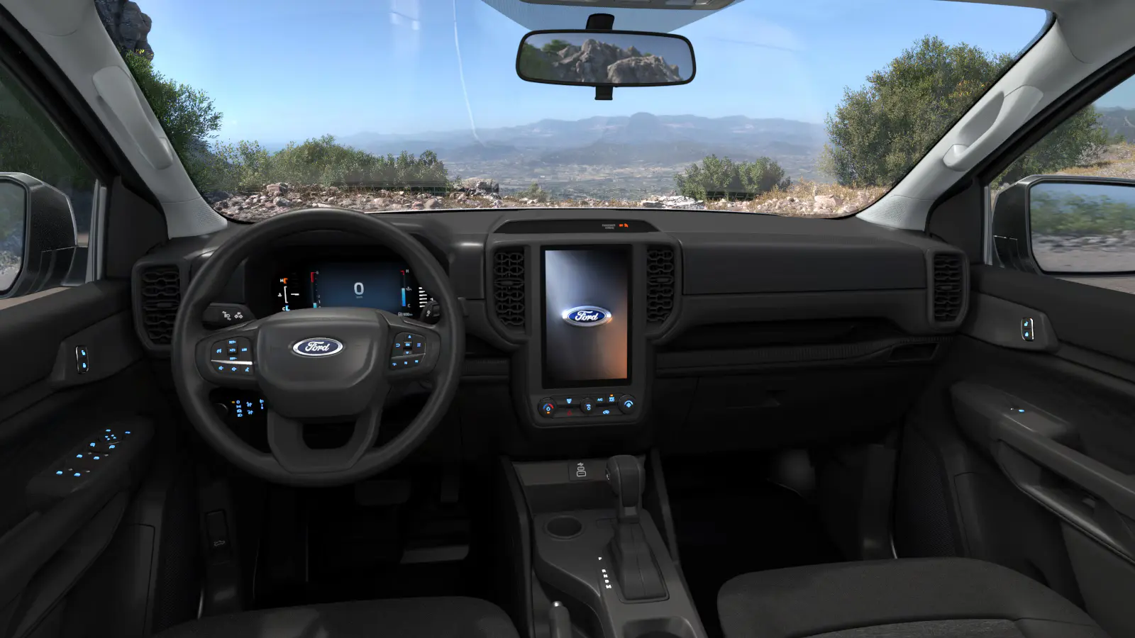 Toàn cảnh táp lô Ford Ranger XLS 2.0L 4x4 với màn hình 10 inch và đồng hồ kỹ thuật số 8 inch